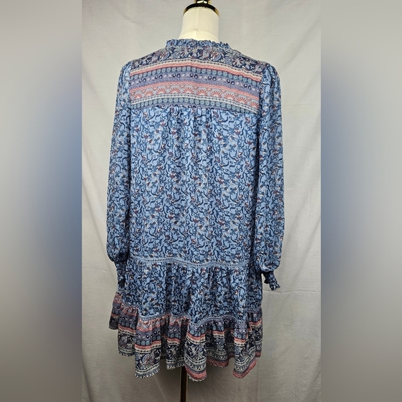 Rewind Dress Sz M, Blue, Tiered, Ruffled Hem Boho Cottagecore Hippie Fairycore - Picture 2 of 8
